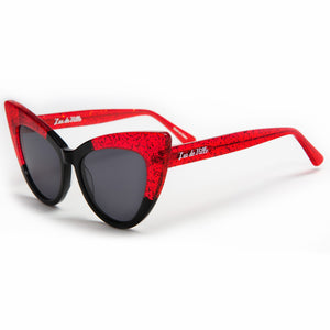 Queen Bee Sunglasses Black and Red Rum Sparkle