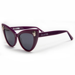 Queen Bee with Skulls Sunglasses Purple