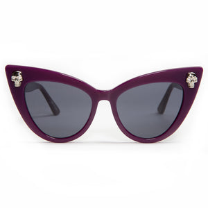 Queen Bee with Skulls Sunglasses Purple