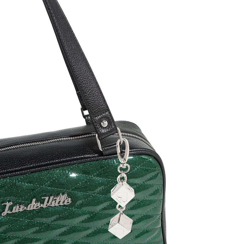 Black and Venus Green Sparkle Speedster Tote