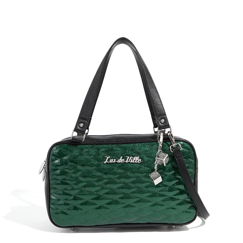 Black and Venus Green Sparkle Speedster Tote