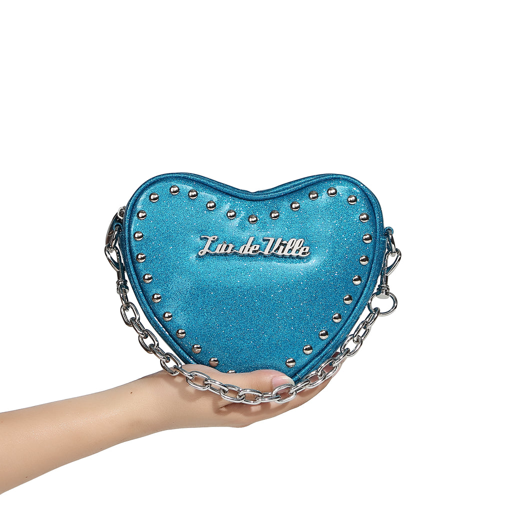 Tainted Love Tiny Tote - Villain Blue - size reference