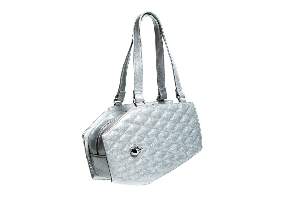 Silver Sparkle Coffin Tote