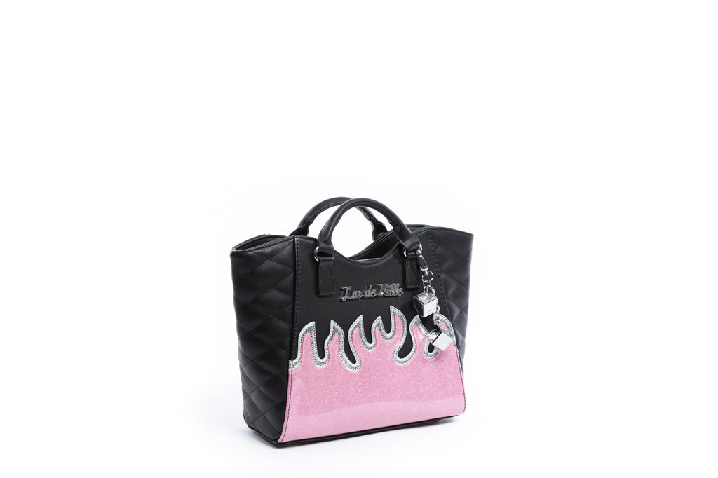 Black with Bashful Blush Sparkle Mini Stardust Tote