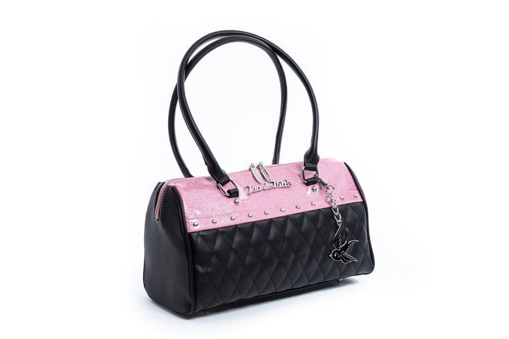 Bashful Blush Sparkle & Black Medium Sparrow Tote