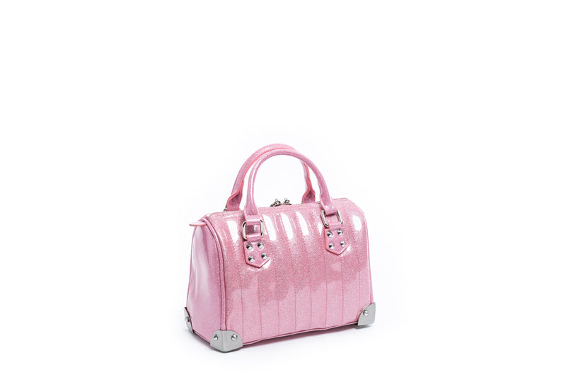 bashful blush sparkle mini maltese tote
