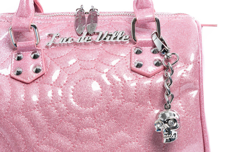 bashful blush sparkle mini maltese tote