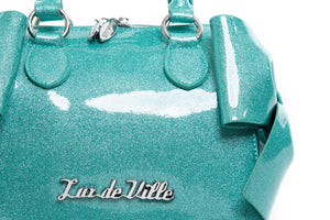 Mermaid Blue Sparkle Mini Double Bow Tote