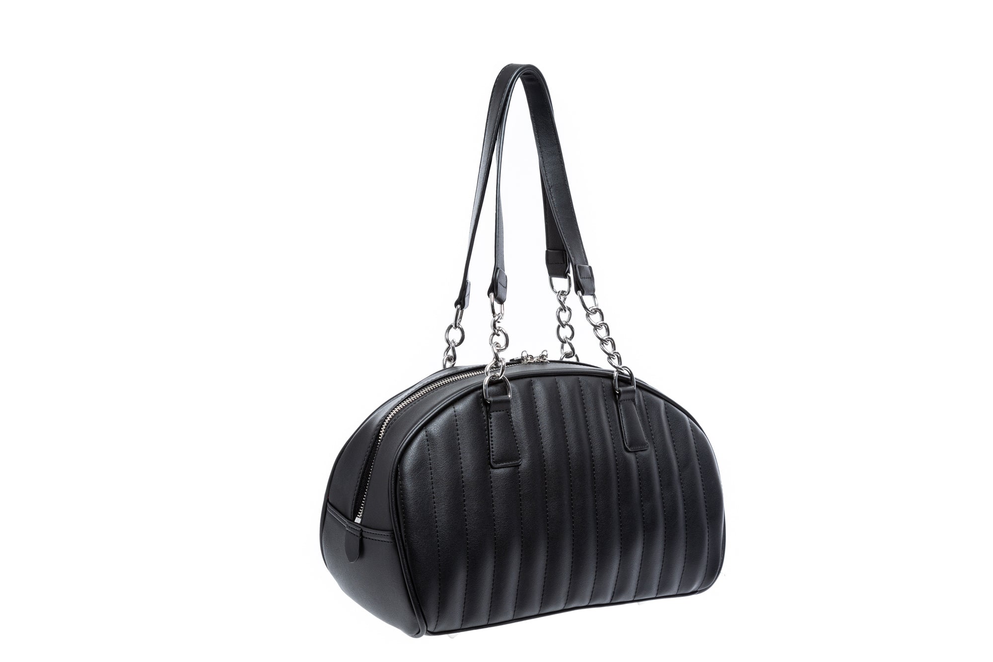 Lux de Ville, Bags, Lux De Ville Silver Sparkle Black Roulette Tote Bag