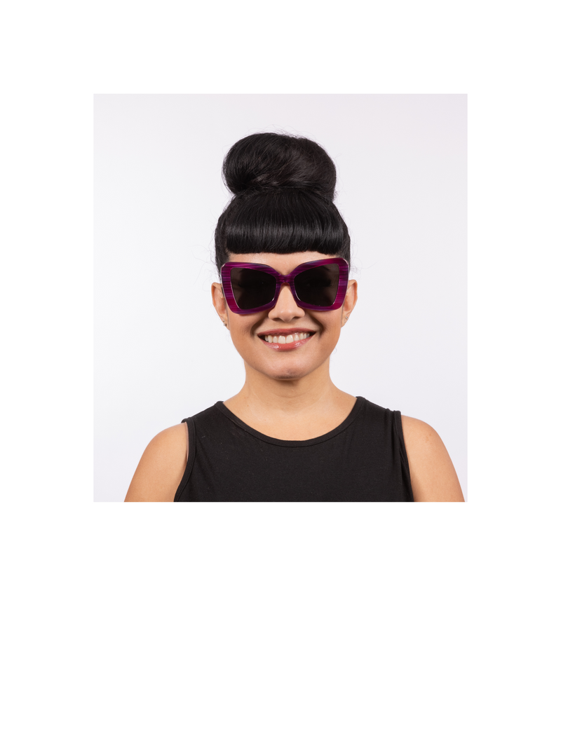 Galaxy Sunglasses - Purple Acetate Frame with Dark Smoky Lens