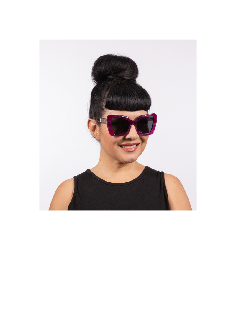 Galaxy Sunglasses - Purple Acetate Frame with Dark Smoky Lens