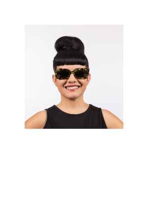 Ruby Sunglasses - Moss Tortoise Acetate Frame with Dark Lens
