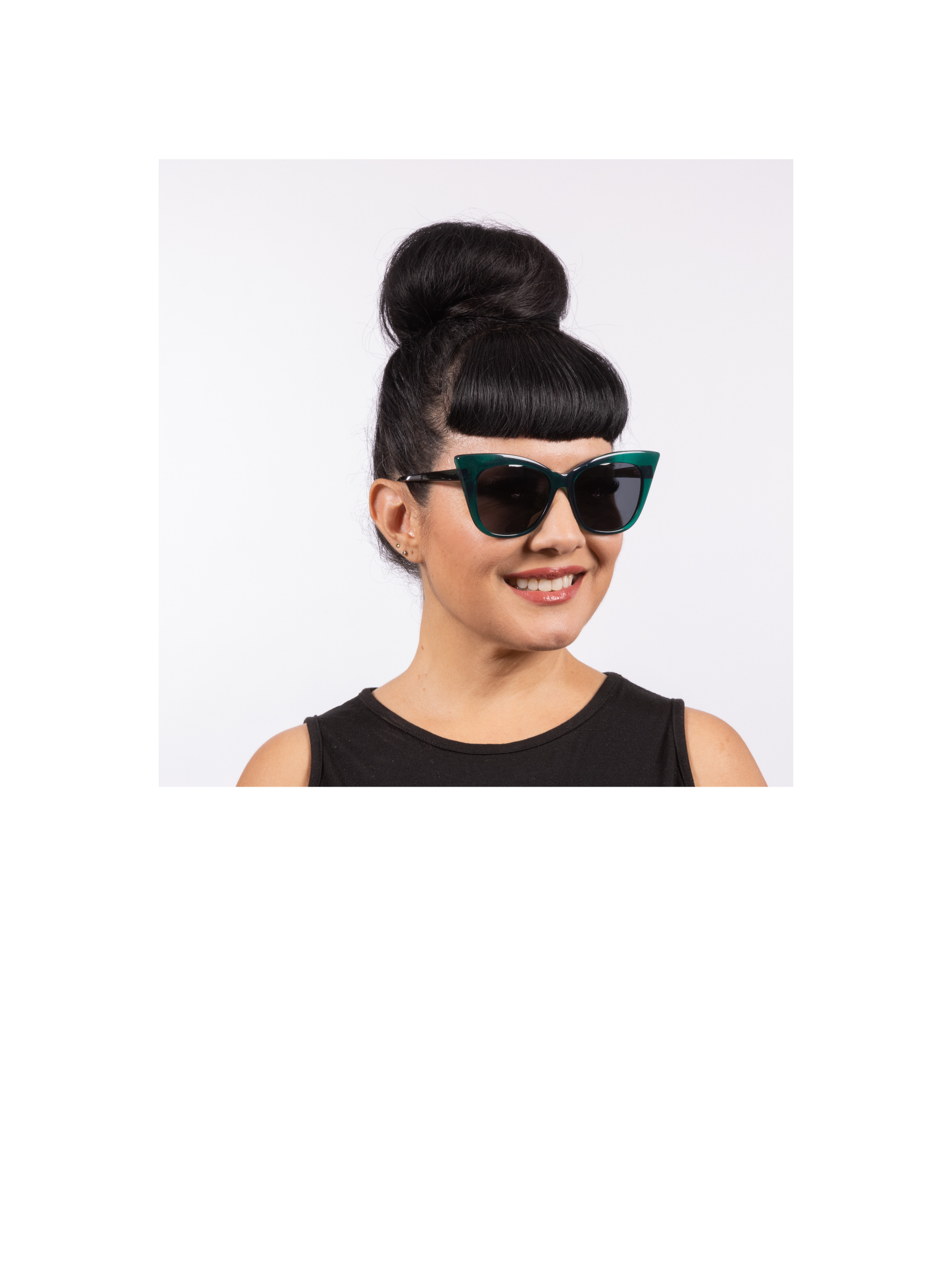 Sylvia Sunglasses Green Crystal Acetate Frame with Dark TAC Lens